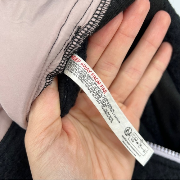 Free People Hit The Slopes Black Purple Sherpa Outdoor Winter Overalls Ski Bib S - Picture 8 of 9